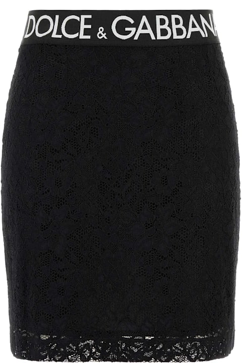 Dolce & Gabbana Clothing for Women Dolce & Gabbana Black Stretch Lace Mini Skirt