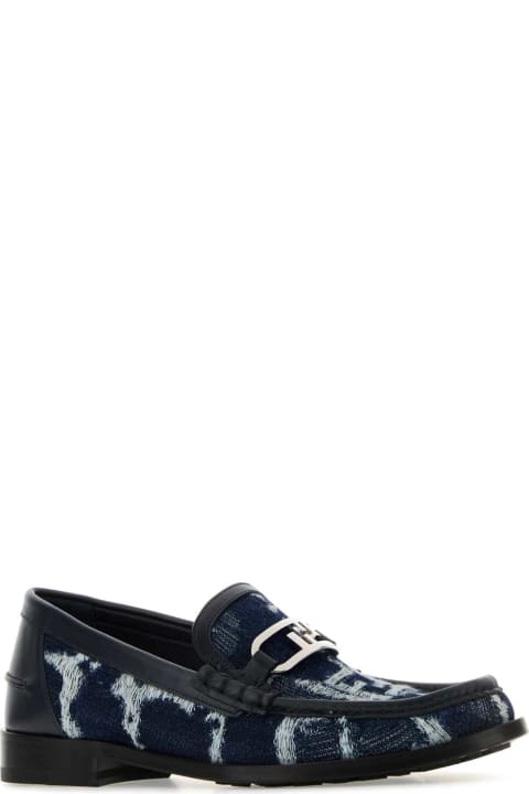 Fendi Loafers & Boat Shoes for Men Fendi Embroidered Denim Loafers