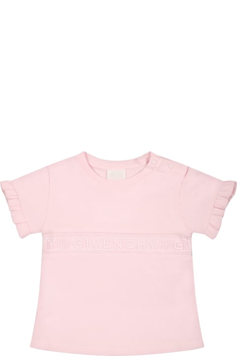 Pink T-shirt  For Baby Girl With Logo