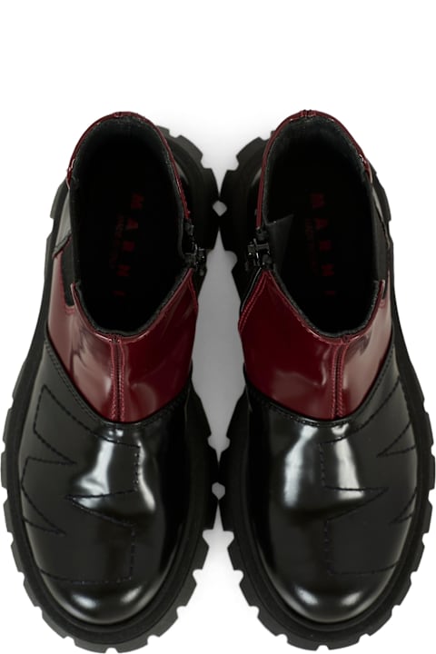Homeware Marni Black Ankle Boots For Kids With Logo