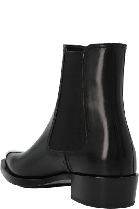 Metallic Toe Ankle Boots