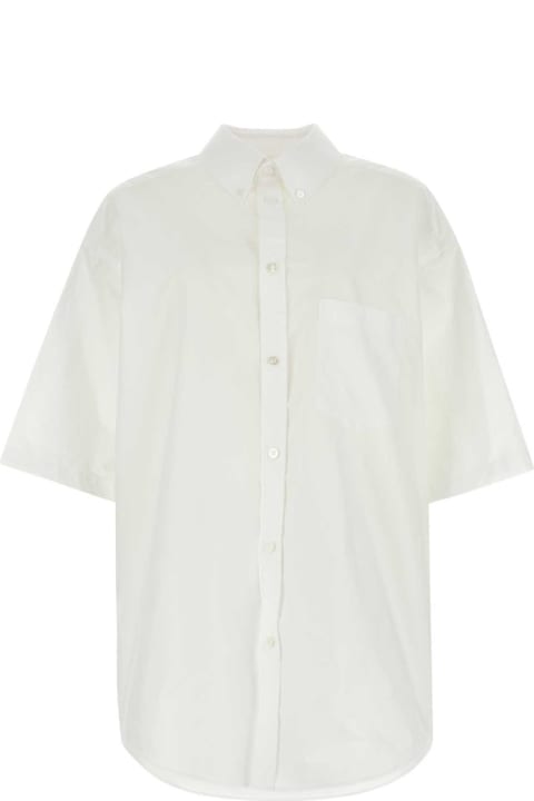 Balenciaga ملابس علوية لـ السيدات Balenciaga White Poplin Oversize Shirt