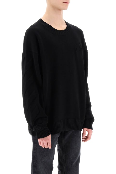 Off-White Sweaters for Men Off-White Sweater With Embossed Diagonal Motif