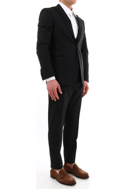 Tonello Clothing for Men Tonello Black Mohair Wool Suit