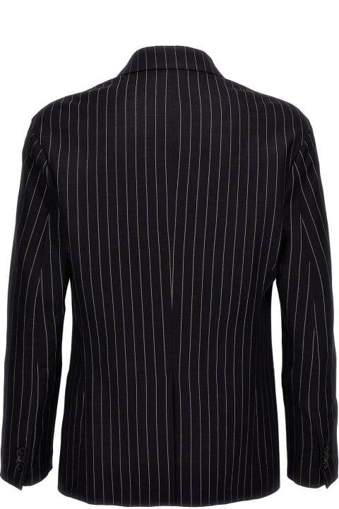 Coats & Jackets for Men Off-White 23-print Pinstriped Straight Hem Blazer