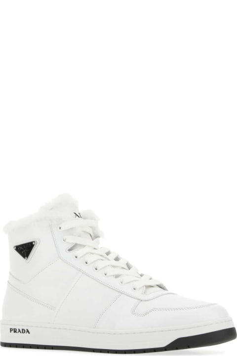Shoes Sale for Men Prada White Leather Sneakers
