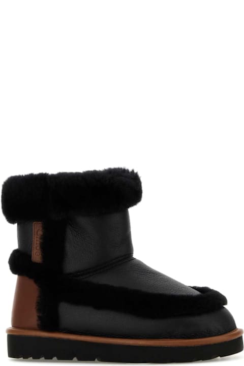 Chloé Black Shearling Dolcie Ankle Boots
