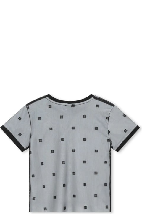 T-Shirts & Polo Shirts for Girls Givenchy Black T-shirt With Logo And All-over 4g Motif