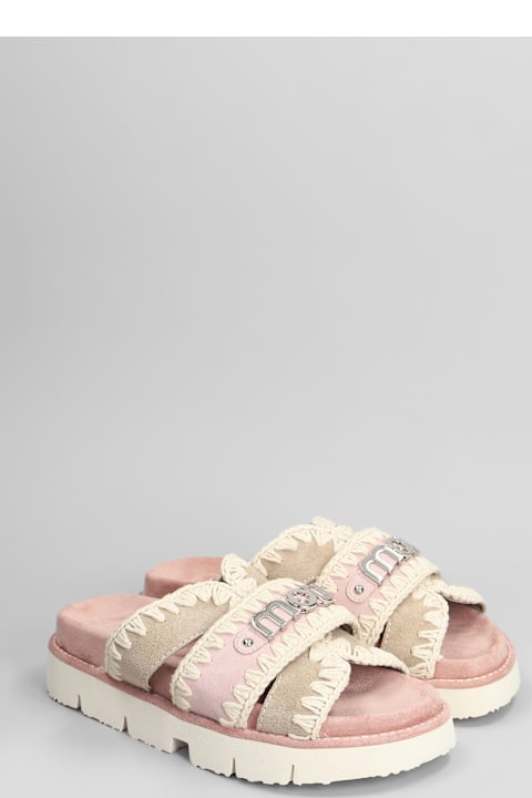 Mou Shoes for Women Mou Bio Sandal Flats In Rose-pink Suede