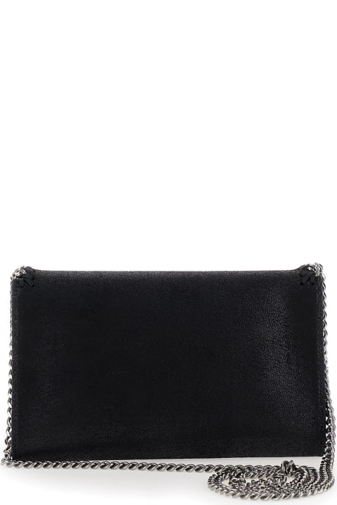 Stella McCartney Clutches for Women Stella McCartney 'mini Falabella' Black Crossbody Bag With Logo Charm In Eco Leather Woman