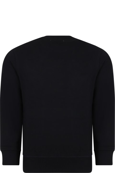 Sweaters & Sweatshirts for Boys Moschino Black Sweatshirt For Girl With Logo And Heart