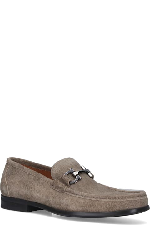 Ferragamo لـ Kids Ferragamo 'gancini' Suede Loafers
