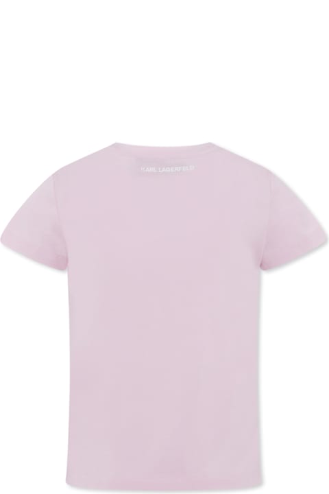 Karl Lagerfeld Kids for Men Karl Lagerfeld Kids Pink T-shirt For Girl With Choupette