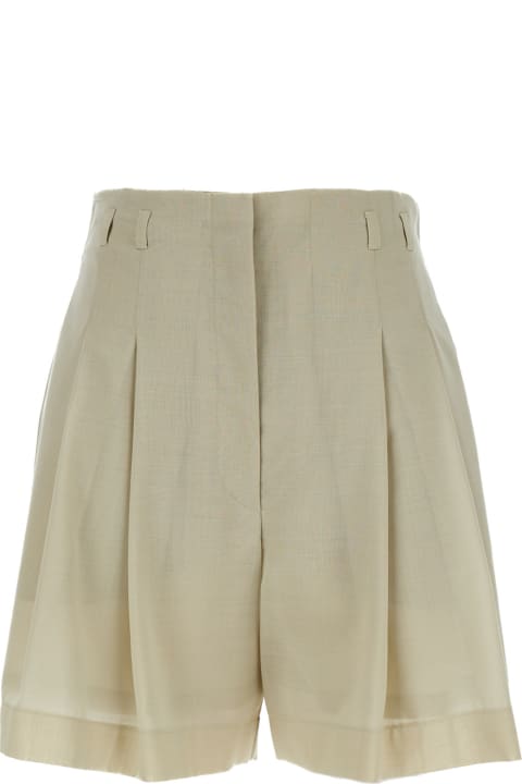 Philosophy di Lorenzo Serafini Pants & Shorts for Women Philosophy di Lorenzo Serafini Beige Bermuda Shorts With Pences And Belt Loops In Wool Blend Woman