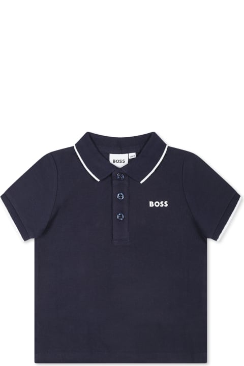 Homeware Hugo Boss White Polo Shirt For Boy With Logo
