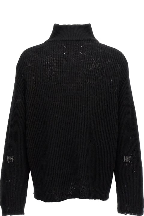 Maison Margiela Sweaters for Men Maison Margiela Distressed Half Zip Sweater