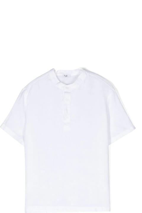 Il Gufo Kids Il Gufo White Linen Shirt With Mandarin Collar