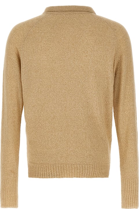 Ma'ry'ya ملابس علوية لـ القسم الرجالي Ma'ry'ya Bouclé Cotton Polo Shirt