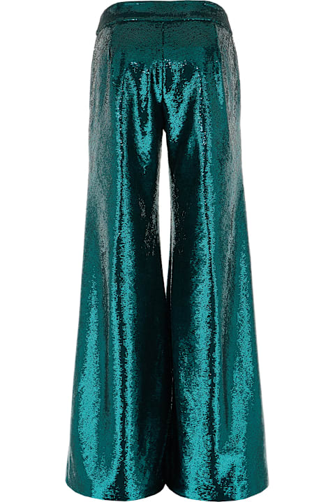 Genny سراويل طويلة وقصيرة لـ السيدات Genny Teal Green Polyester Pants