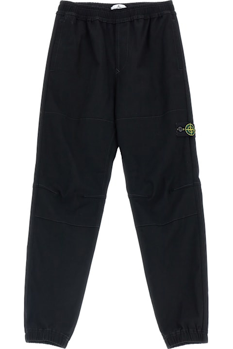 Stone Island Junior لـ Kids Stone Island Junior Logo Badge Canvas Pants