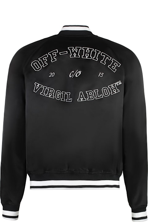 Off-White معاطف وجواكت لـ القسم الرجالي Off-White Satin Bomber Jacket