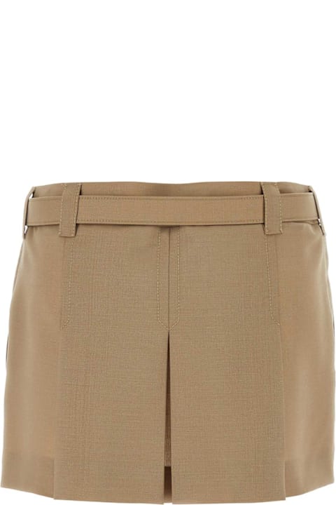 ウィメンズ スカート Miu Miu Camel Mohair Blend Mini Skirt