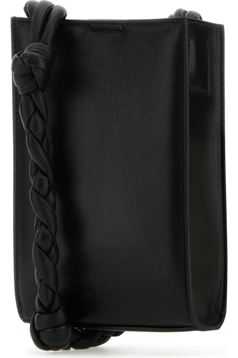 Jil Sander Clutches for Women Jil Sander Black Leather Tangle Shoulder Bag