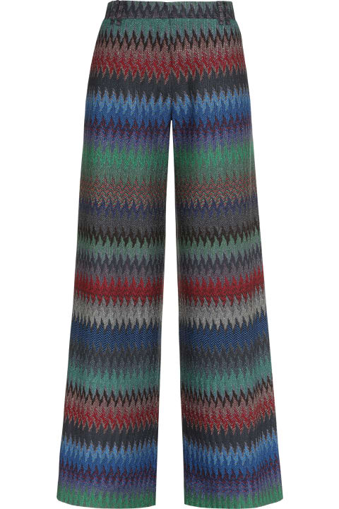 Missoni Pants & Shorts for Women Missoni Lurex Chevron Knitted Palazzo Trousers