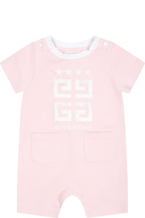 Givenchy Clothing for Baby Girls Givenchy Pink Romper For Baby Girl With Logo