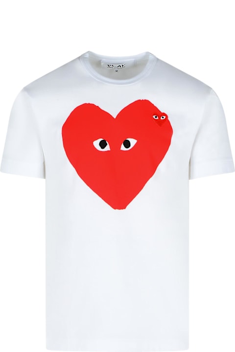 Comme des Garçons Play for Men Comme des Garçons Play White Cotton T-shirt