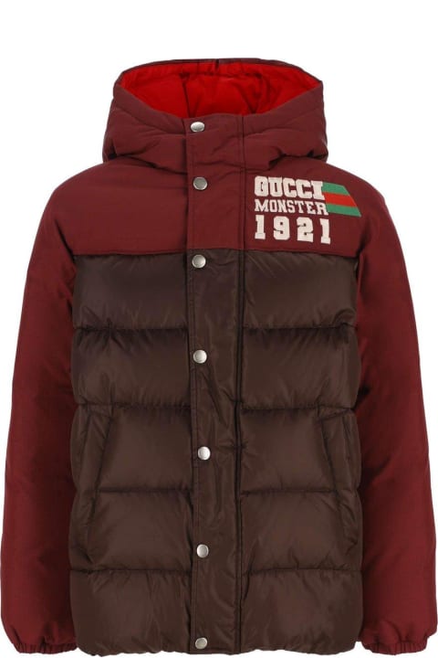 Gucci for Kids Gucci Logo Embroidered Long-sleeved Coat