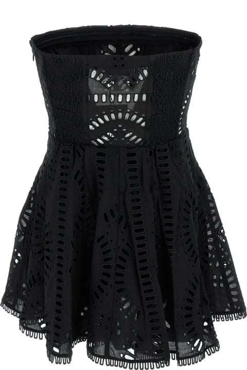 Charo Ruiz Clothing for Women Charo Ruiz 'zannick' Mini Black Dress With Flower Lace Embroidery Woman