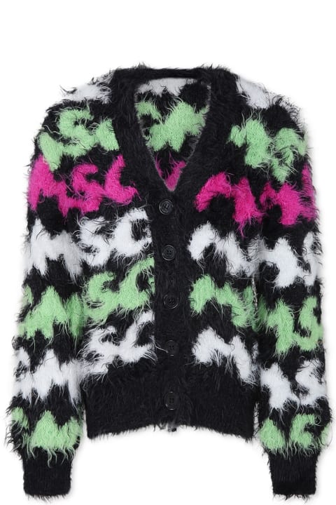 Homeware MSGM Black Cardigan For Girl With Logo