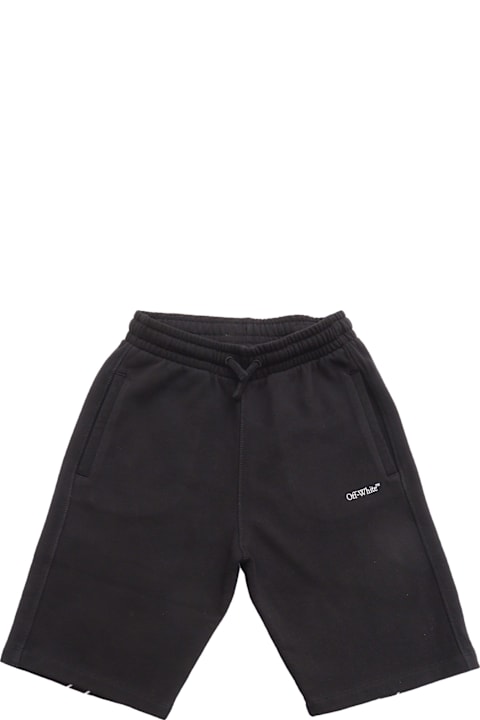Off-White Bottoms for Boys Off-White Bookish Diag Sweatshort Black - White