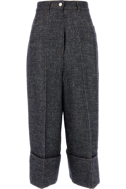 Homeware Givenchy Denim Blue Linen Blend Palazzo Pant