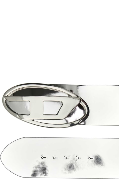 Belts for Women Diesel Silver Leather B-1dr 80 Belt