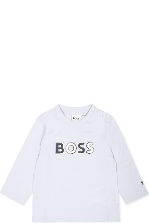 Homeware Hugo Boss Light Blue T-shirt For Baby Boy With Logo