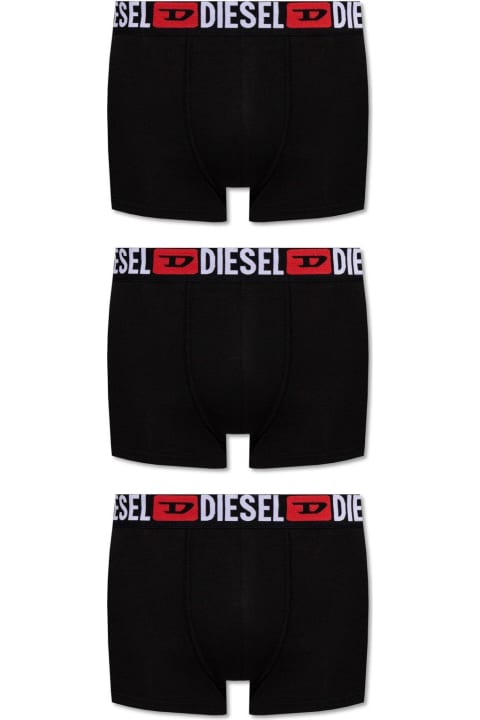 Diesel Underwear for Men Diesel 3 Pack Logo Waistband Boxers