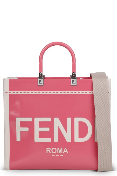 Fendi Totes for Women Fendi Fendi Sunshine Bag In Canvas And Patent Leather