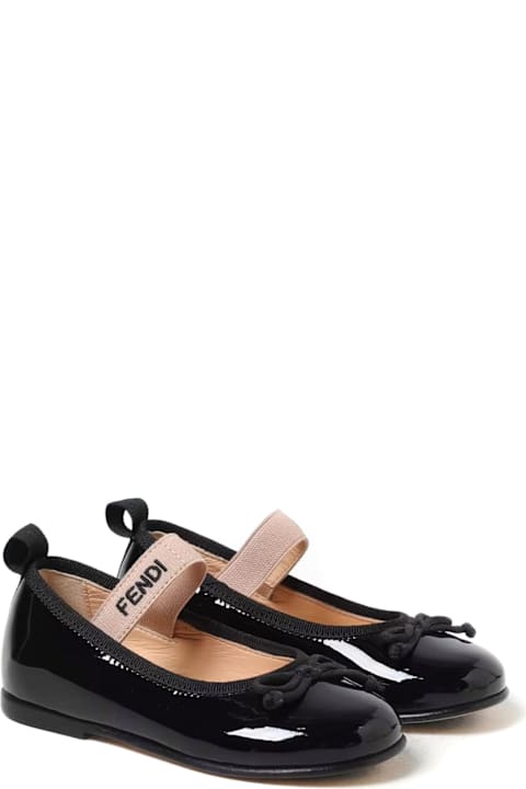 Fendi for Girls Fendi Fendi Kids Flat Shoes Black