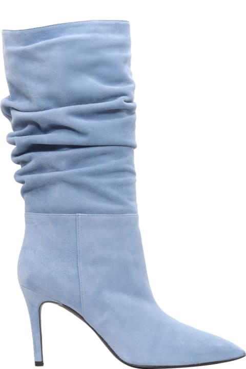 Via Roma 15 Shoes for Women Via Roma 15 Curled Light Blue Boot