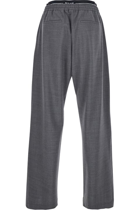 MSGM for Kids MSGM Grey Pants With Elastic Drawstring Waist In Wool Stretch Man