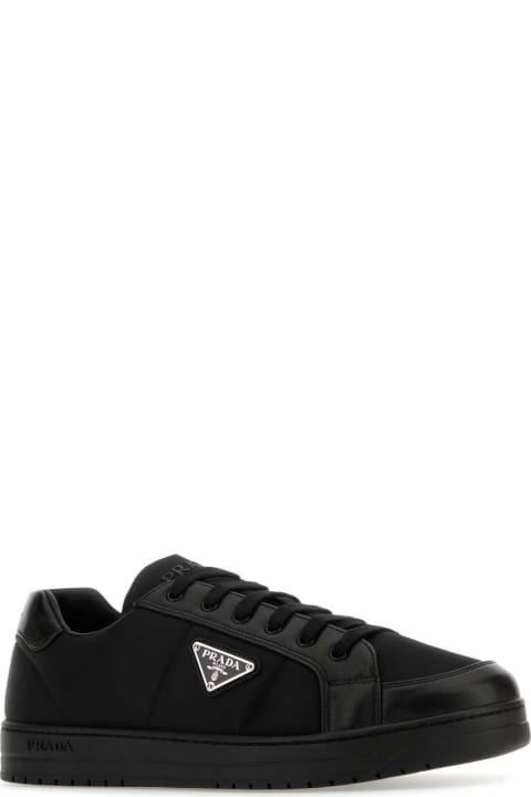 メンズ Pradaのシューズ Prada Black Re-nylon And Nappa Leather Downtown Sneakers