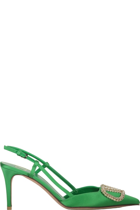 Valentino Garavani Elegant And Refined Green Heeled Shoes