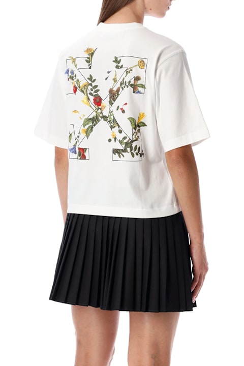 أدوات منزلية Off-White Off-white Flowers Boxy Cotton Logo T-shirt