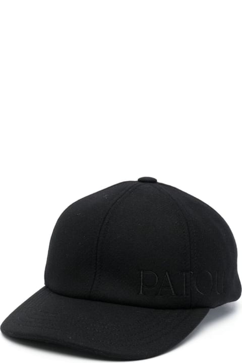ウィメンズ 帽子 Patou Black Virgin Wool Blend Cap
