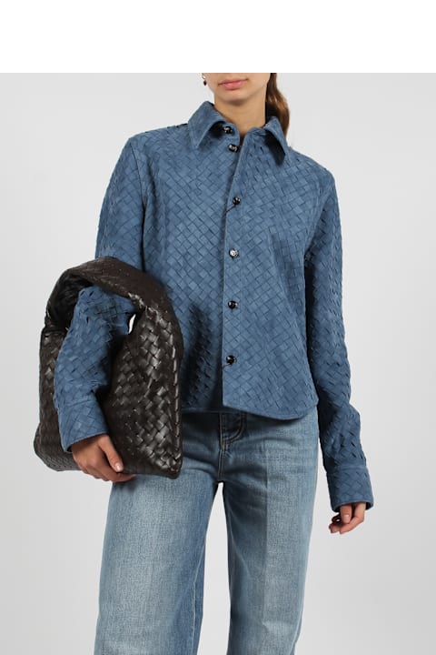 Bottega Veneta Topwear for Women Bottega Veneta Suede Intrecciato Shirt