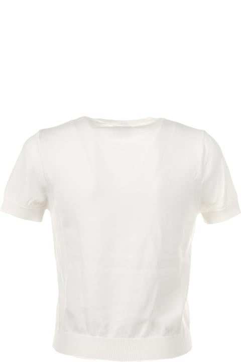 Cruna Clothing for Women Cruna White Cotton Thread T-shirt
