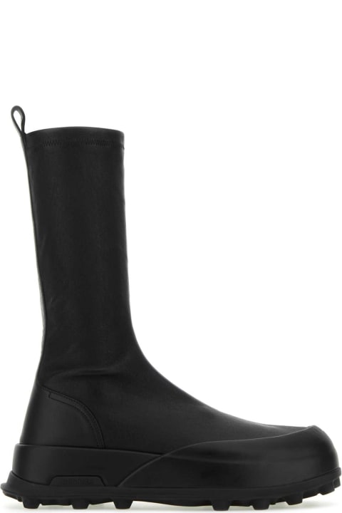 Jil Sander Boots for Women Jil Sander Black Leather Ankle Boots
