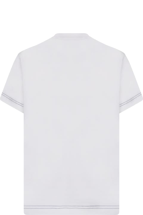 Burberry for Men Burberry Embroidered Hem White T-shirt